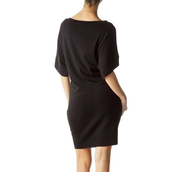 Laundry by Design Black Sequined Striped Knit Dress - Picture 3 of 3